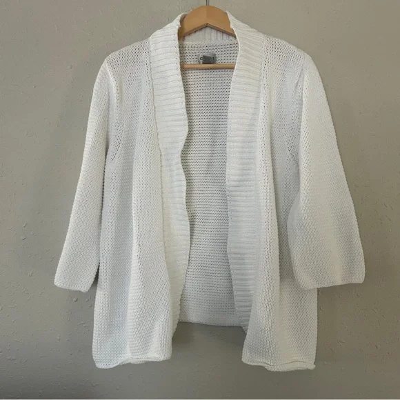 Chico’s White Chunky Cardigan Casual Comfy Neutral Winter XL - Picture 1 of 4